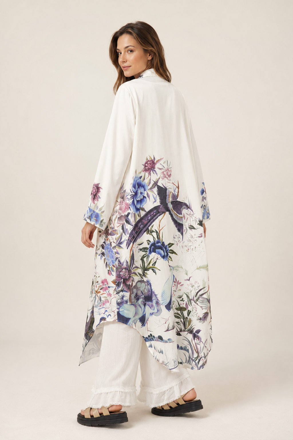 Loweri Botanical Print Long Shirt Dress Size 18-22 - Image 4