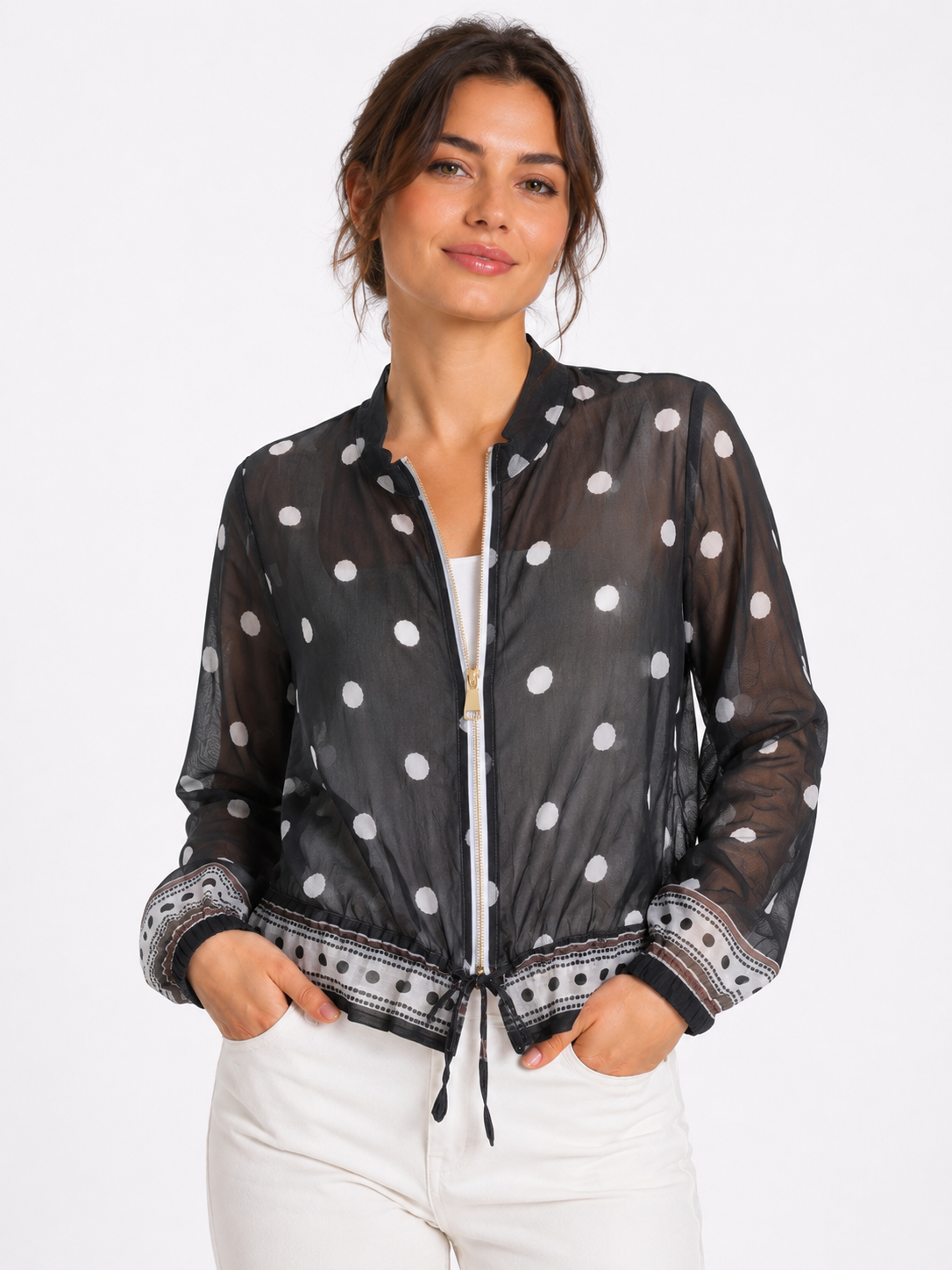 Benro Polka Dots Printed Short Jacket 10-16 - Image 5